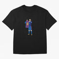 Messi Iconic Celebration Pixel Classic T-Shirt Cheer for Global Football Passion for FIFA World Cup 2026 USA Canada Mexico, Centered on Messi, Neymar and Mbappe, Brazil, Portugal and Argentina, Retro Football Energy, Iconic Rivalries, Trophy Chase