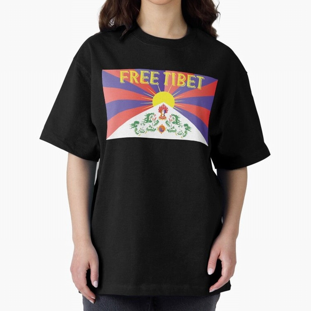 Free Tibet Movement Oversized T-Shirt Celebrate the Biggest Stage of FIFA World Cup 2026 Spirit, Driven by Argentina and Brazil, Neymar, Haaland and Cristiano Ronaldo, Goal Celebration Energy, Supporter Heritage, Football Icons and Worldwide