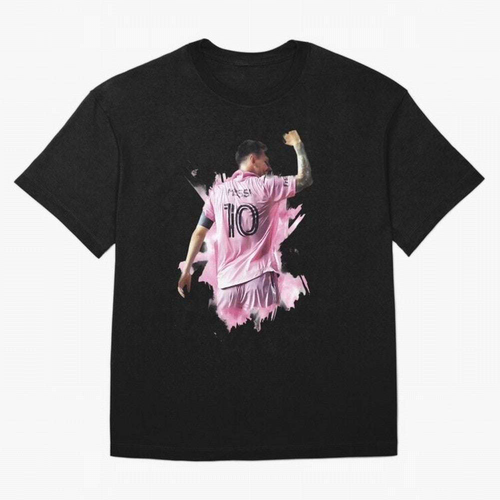 Messi Inter Miami Celebration Art ¨C Football Legend in Pink Jersey Classic T-Shirt Bring Global Tournament Vibes to the FIFA World Cup 2026 Journey through Messi, CR7 and Mbappe Highlights, Portugal, Spain and Germany Pride, Champion Mindset,