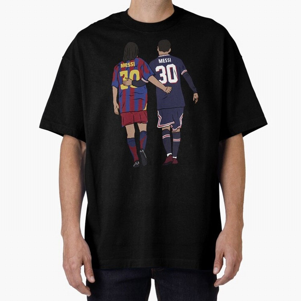 Young Messi and Old Messi Essential T-Shirt Carry FIFA World Cup 2026 for Fans of CR7 and Messi and Portugal, Bringing Football History, Final Match Energy, Crowd Noise and Once in a Lifetime Moments; Ideal for Fans Who Follow Messi, Cristiano