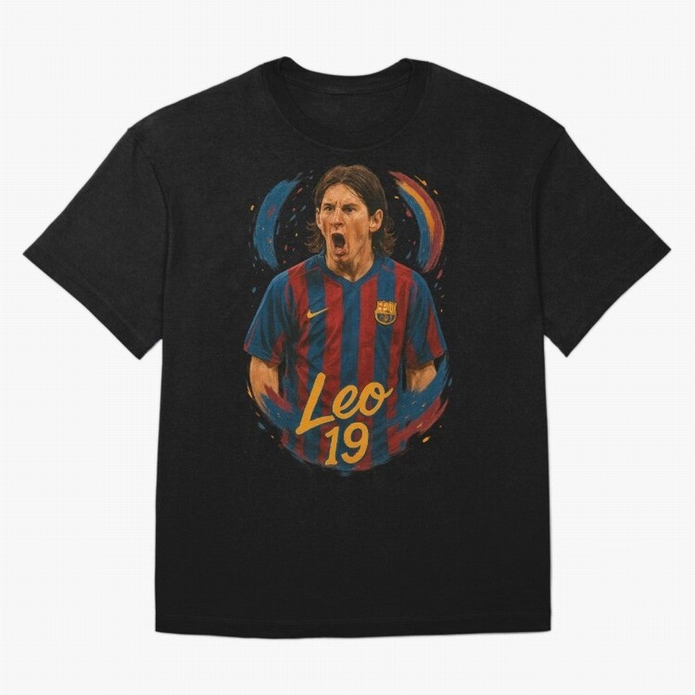 Young Messi Barcelona Art ¨C Rising Legend in Number 19 Tribute	 Classic T-Shirt Honor the Beautiful Game during FIFA World Cup 2026 Spirit, Celebrating England and Germany, Messi, CR7 and Mbappe, Game Day Rituals, Football Legends, Country Pride