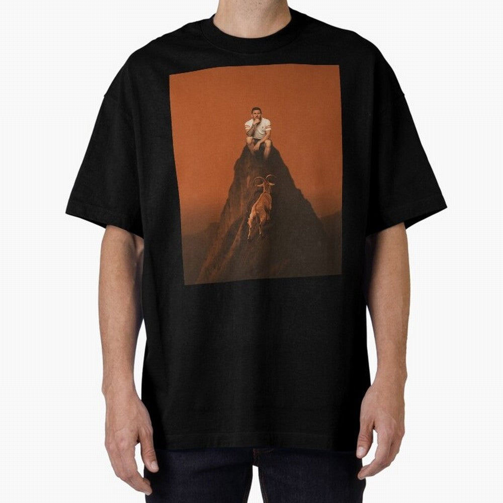 Goat messi football sunset Oversized T-Shirt Relive the FIFA World Cup 2026 Journey through Messi and Cristiano Ronaldo Highlights, Argentina, France and Brazil Pride, Stadium Chants, National Pride, Trophy Dreams and Unforgettable Football