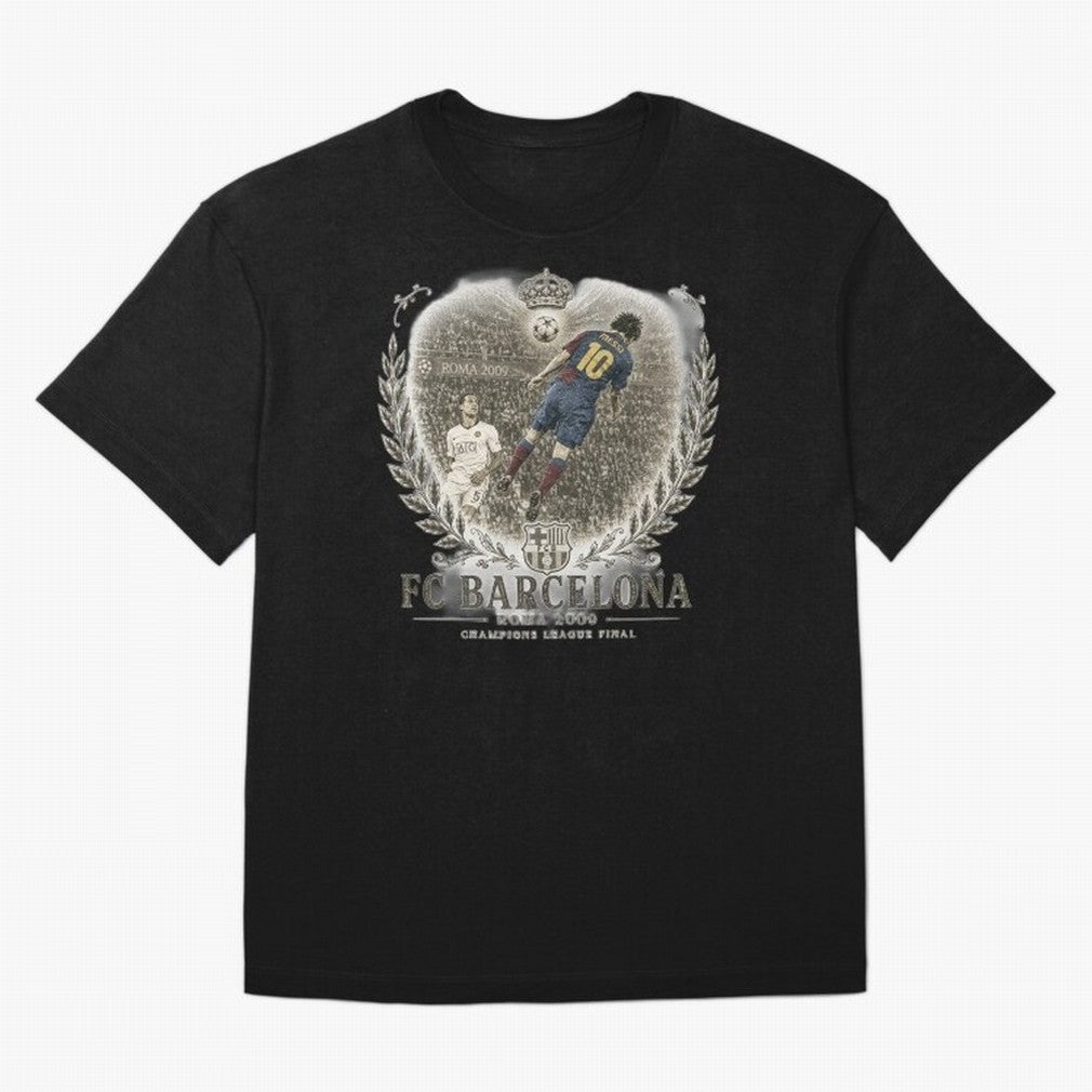 FC Barcelona Rome 2009 Champions League Final Vintage Oversized T-Shirt Show Love for Legendary Goals in FIFA World Cup 2026 Group Stage Spirit, Capturing England, France and Netherlands, Haaland and Mbappe, Retro Football Energy, Iconic Rivalries,