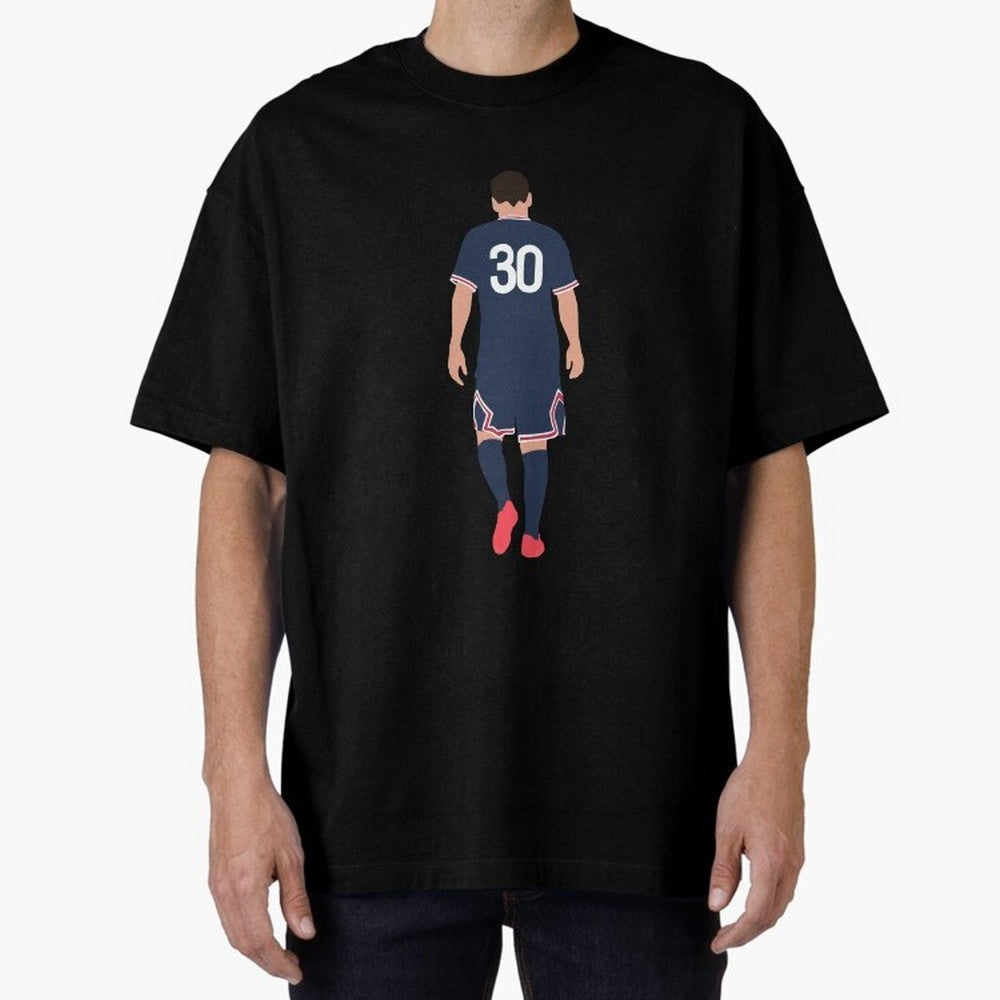 Leo Messi France Football Player Oversized T-Shirt Embrace FIFA World Cup 2026 Group Stage Spirit, Highlighting France and Portugal, Messi, CR7 and Mbappe, Sports Nostalgia, International Competition, Famous Players and Unforgettable Victories;