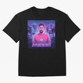 Inter Miami? Football Legend Messi Cyberpunk Retro Futurist Design (Version 2) Classic T-Shirt Bring Bold Fan Energy to FIFA World Cup 2026 Group Stage Spirit, Centered on Argentina, France and Brazil, Messi and Cristiano Ronaldo, Vintage Soccer