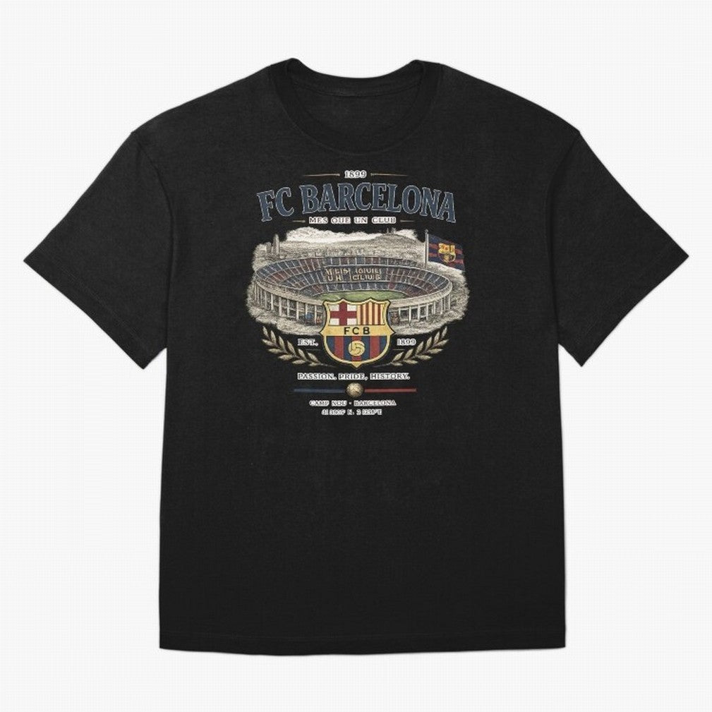 FC Barcelona Vintage Football Streetwear Oversized T-Shirt Live the Energy of FIFA World Cup 2026 for Fans of Messi and France, Bringing Football Festival Excitement, Trophy Ambitions, Country Rivalries and Star Player Buzz; Perfect for People Who