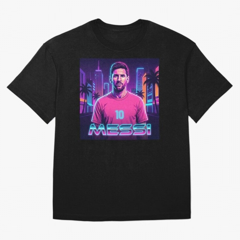 Inter Miami? Football Legend Messi Cyberpunk Retro Futurist Design (Version 4) Classic T-Shirt Represent Fans Who Live for Global Football Passion for FIFA World Cup 2026, Capturing CR7, Germany, Football History, Final Match Energy, Crowd Noise