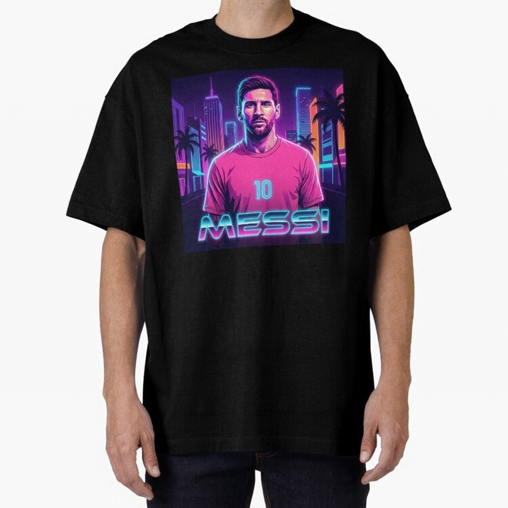 Inter Miami? Football Legend Messi Cyberpunk Retro Futurist Design (Version 4) Classic T-Shirt Represent Fans Who Live for Global Football Passion for FIFA World Cup 2026, Capturing CR7, Germany, Football History, Final Match Energy, Crowd Noise
