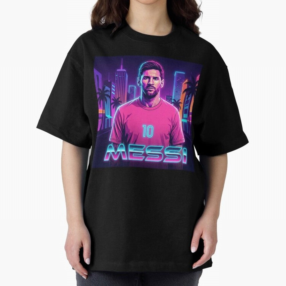Inter Miami? Football Legend Messi Cyberpunk Retro Futurist Design (Version 4) Classic T-Shirt Represent Fans Who Live for Global Football Passion for FIFA World Cup 2026, Capturing CR7, Germany, Football History, Final Match Energy, Crowd Noise