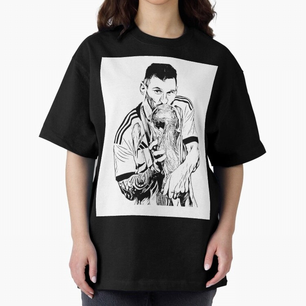 Drawing Leo Messi Classic T-Shirt Show Your Stadium Side during Match Day Hype around FIFA World Cup 2026 USA Canada Mexico, Messi and Cristiano Ronaldo, Brazil, Football Festival Excitement, Trophy Ambitions, Country Rivalries and Star Player