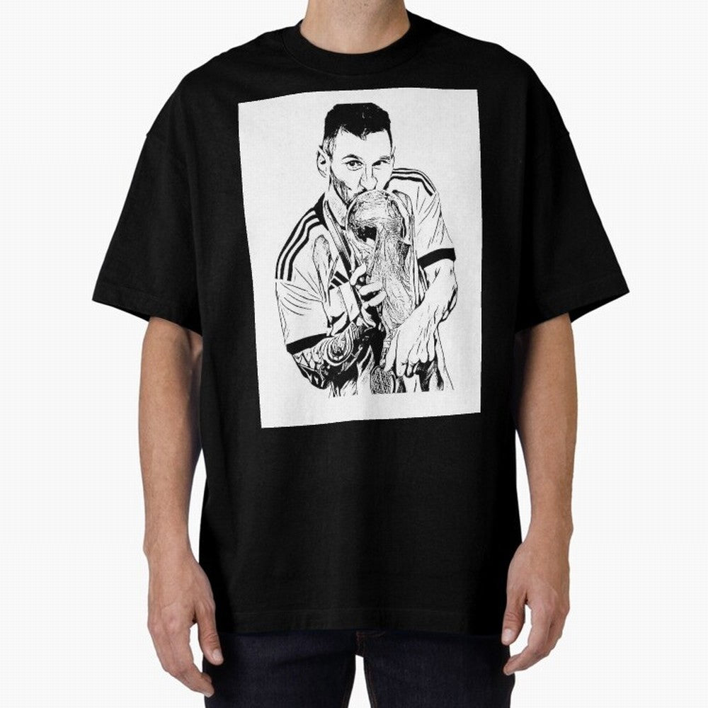 Drawing Leo Messi Classic T-Shirt Show Your Stadium Side during Match Day Hype around FIFA World Cup 2026 USA Canada Mexico, Messi and Cristiano Ronaldo, Brazil, Football Festival Excitement, Trophy Ambitions, Country Rivalries and Star Player