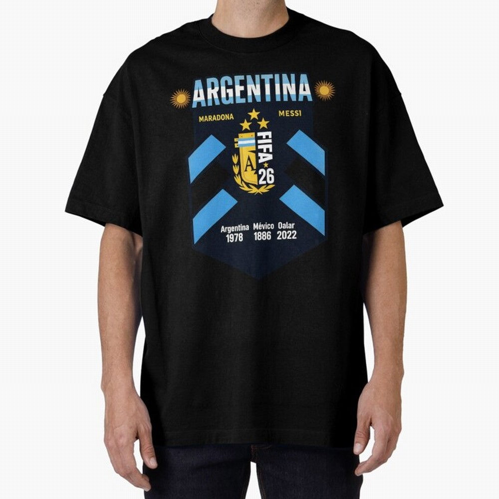 Argentina Football Champions Legacy Badge Design Active T-Shirt Share the Excitement of FIFA World Cup 2026 Spirit, with Spain, Haaland and Mbappe, Goal Celebration Energy, Supporter Heritage, Football Icons and Worldwide Tournament Joy; Ideal for