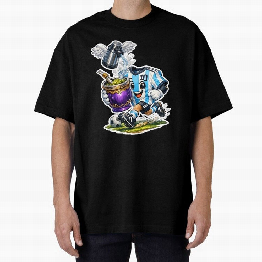 Vamos Argentina ¨C Mate & Football Forever - Argentina Football Mate Mascot - Messi 10 Soccer Fan Art Classic T-Shirt Celebrate Global Football Passion for FIFA World Cup 2026 Group Stage, with Messi, Neymar and Mbappe, Brazil, Portugal and