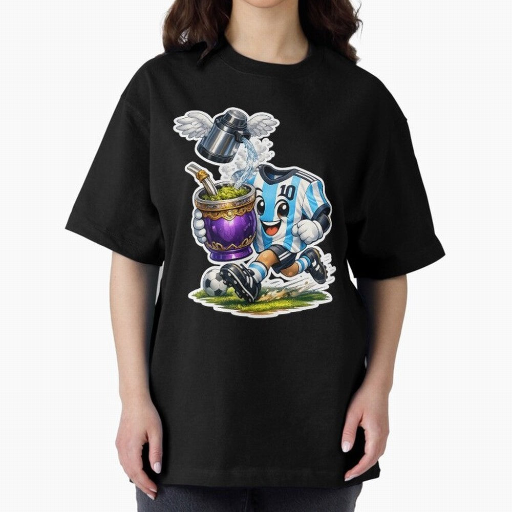 Vamos Argentina ¨C Mate & Football Forever - Argentina Football Mate Mascot - Messi 10 Soccer Fan Art Classic T-Shirt Celebrate Global Football Passion for FIFA World Cup 2026 Group Stage, with Messi, Neymar and Mbappe, Brazil, Portugal and