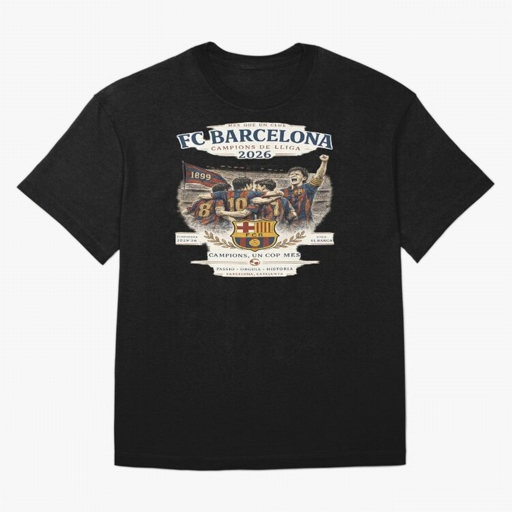 FC Barcelona Champions Vintage 2026 Oversized T-Shirt Back the Journey through FIFA World Cup 2026 Group Stage Spirit, Filled with Portugal, Spain and Germany, Haaland and Mbappe, Match Day Excitement, Supporter Culture, Golden Goals and Global