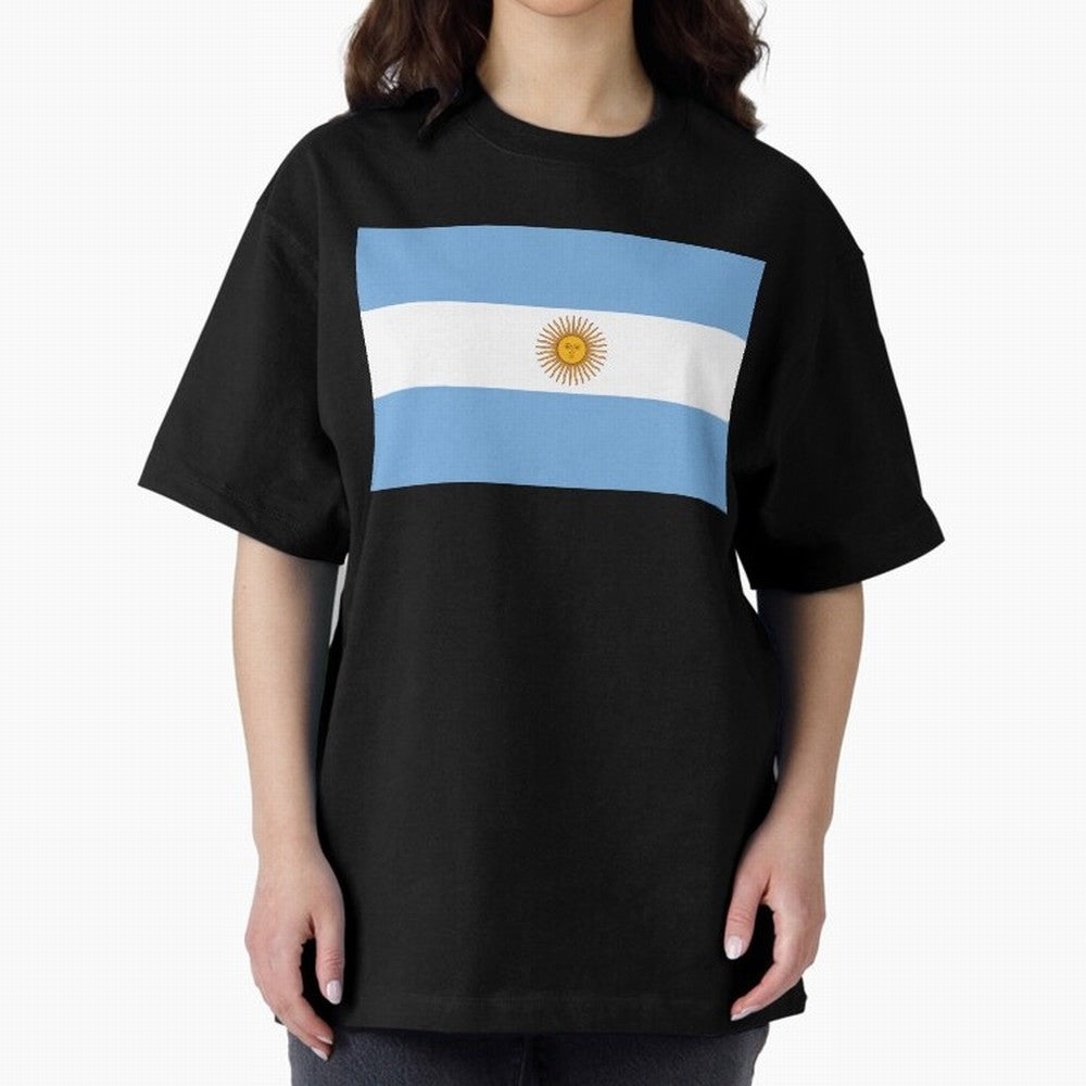Argentina Oversized T-Shirt Spotlight the FIFA World Cup 2026 USA Canada Mexico Journey through Haaland Highlights, Spain Pride, Global Supporter Spirit, Legendary Goals, National Colors and Tournament Celebration; Perfect for Supporters Who Want