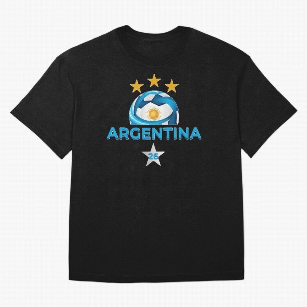 Argentina 2026 Stars Oversized T-Shirt Bring Trophy Dreams to FIFA World Cup 2026 for Fans of Haaland and Mbappe and Argentina and Brazil, Bringing Tournament Hype, Historic Matchups, Family Viewing Parties and Global Sports Pride; Great for