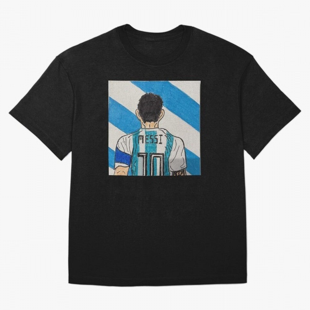 Messi Artwork Oversized T-Shirt Capture Stadium Memories from FIFA World Cup 2026 Inspired by CR7 and Messi, Argentina and Brazil Energy, Championship Spirit, Famous Goals, Roaring Crowds and International Football Unity; Perfect for People Who