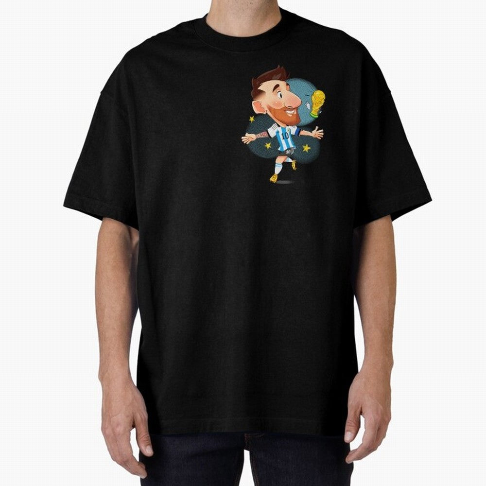 Messi GOAT Oversized T-Shirt Fuel FIFA World Cup 2026 Group Stage for Fans of Messi, Neymar and Mbappe and Argentina, Bringing Stadium Chants, National Pride, Trophy Dreams and Unforgettable Football Memories; Created for Match Day Parties, Soccer