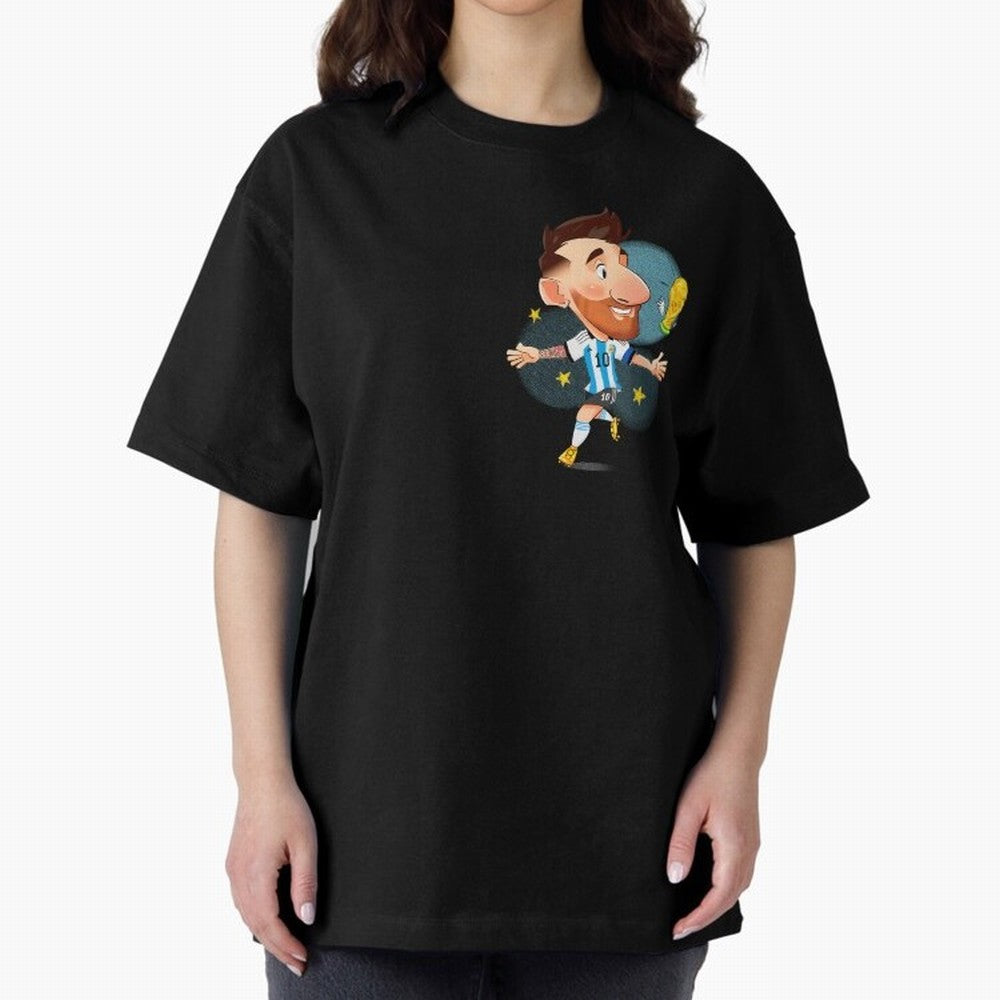Messi GOAT Oversized T-Shirt Fuel FIFA World Cup 2026 Group Stage for Fans of Messi, Neymar and Mbappe and Argentina, Bringing Stadium Chants, National Pride, Trophy Dreams and Unforgettable Football Memories; Created for Match Day Parties, Soccer