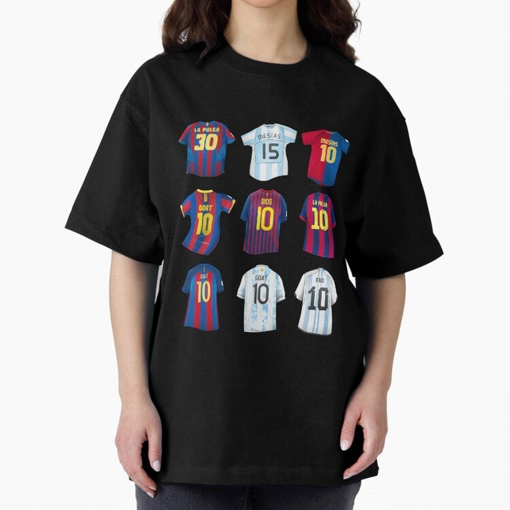 Messi Era Football Jerseys Oversized T-Shirt Elevate FIFA World Cup 2026 for Fans of Mbappe and Neymar and Brazil, Bringing Goal Celebration Energy, Supporter Heritage, Football Icons and Worldwide Tournament Joy; Ideal for Passionate Fans Who Love
