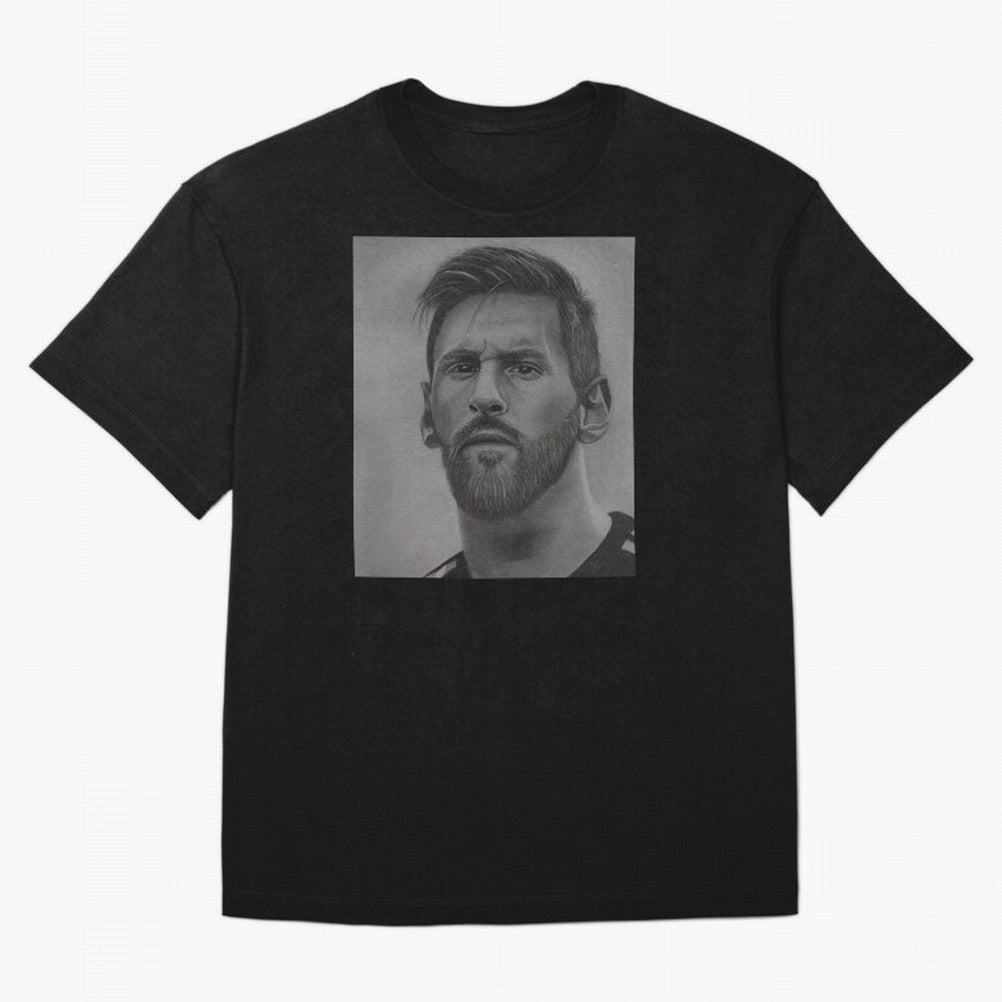 Messi Focused Portrait Art Classic T-Shirt Celebrate the Stars of FIFA World Cup 2026 Spirit, Connected to Brazil, Mbappe and Neymar, Football Festival Excitement, Trophy Ambitions, Country Rivalries and Star Player Buzz; Created for Match Day