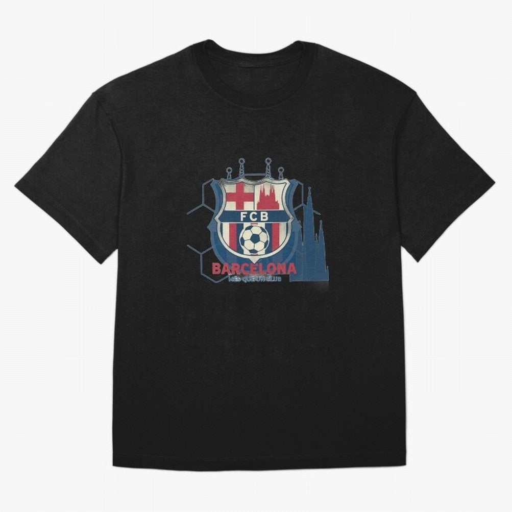 FCB Minimalist - Football Fan Design Oversized T-Shirt Turn Up for FIFA World Cup 2026 USA Canada Mexico Made for Haaland and Mbappe, Netherlands Energy, Match Day Excitement, Supporter Culture, Golden Goals and Global Football Passion; Perfect for