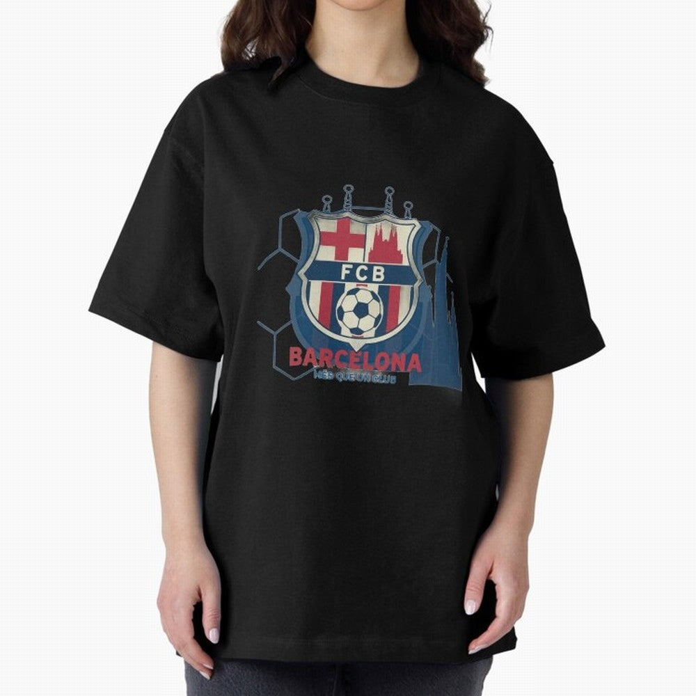 FCB Minimalist - Football Fan Design Oversized T-Shirt Turn Up for FIFA World Cup 2026 USA Canada Mexico Made for Haaland and Mbappe, Netherlands Energy, Match Day Excitement, Supporter Culture, Golden Goals and Global Football Passion; Perfect for