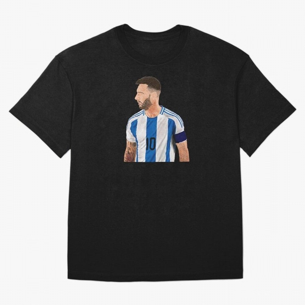 Messi em pintura digital Classic T-Shirt Represent Football Lovers during FIFA World Cup 2026 Group Stage Capturing Messi and Cristiano Ronaldo, Portugal, Spain and Germany Energy, Game Day Rituals, Football Legends, Country Pride and the Road to