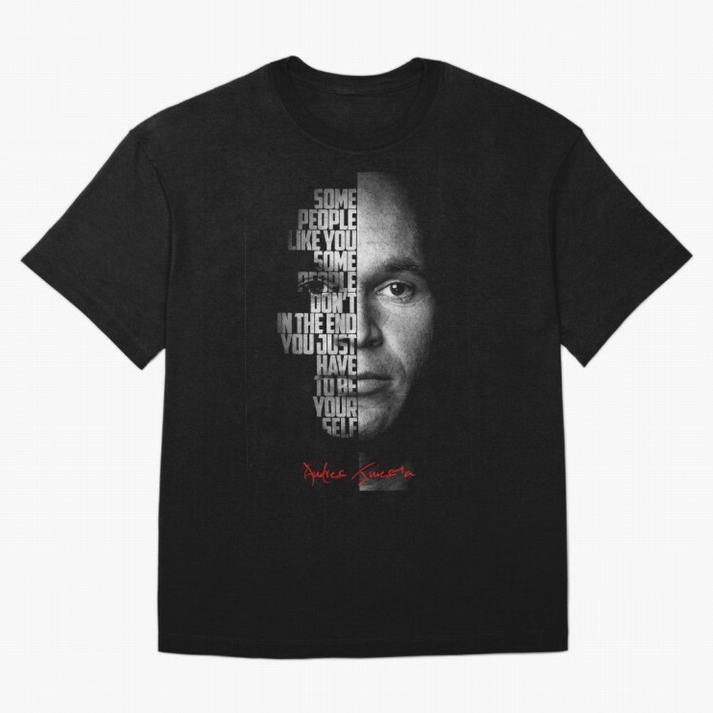 Black and white Andres Iniesta Quote. Oversized T-Shirt Show Fan Pride Across FIFA World Cup 2026 Group Stage for Fans of Cristiano Ronaldo, Haaland and CR7 and Germany, Bringing Stadium Chants, National Pride, Trophy Dreams and Unforgettable