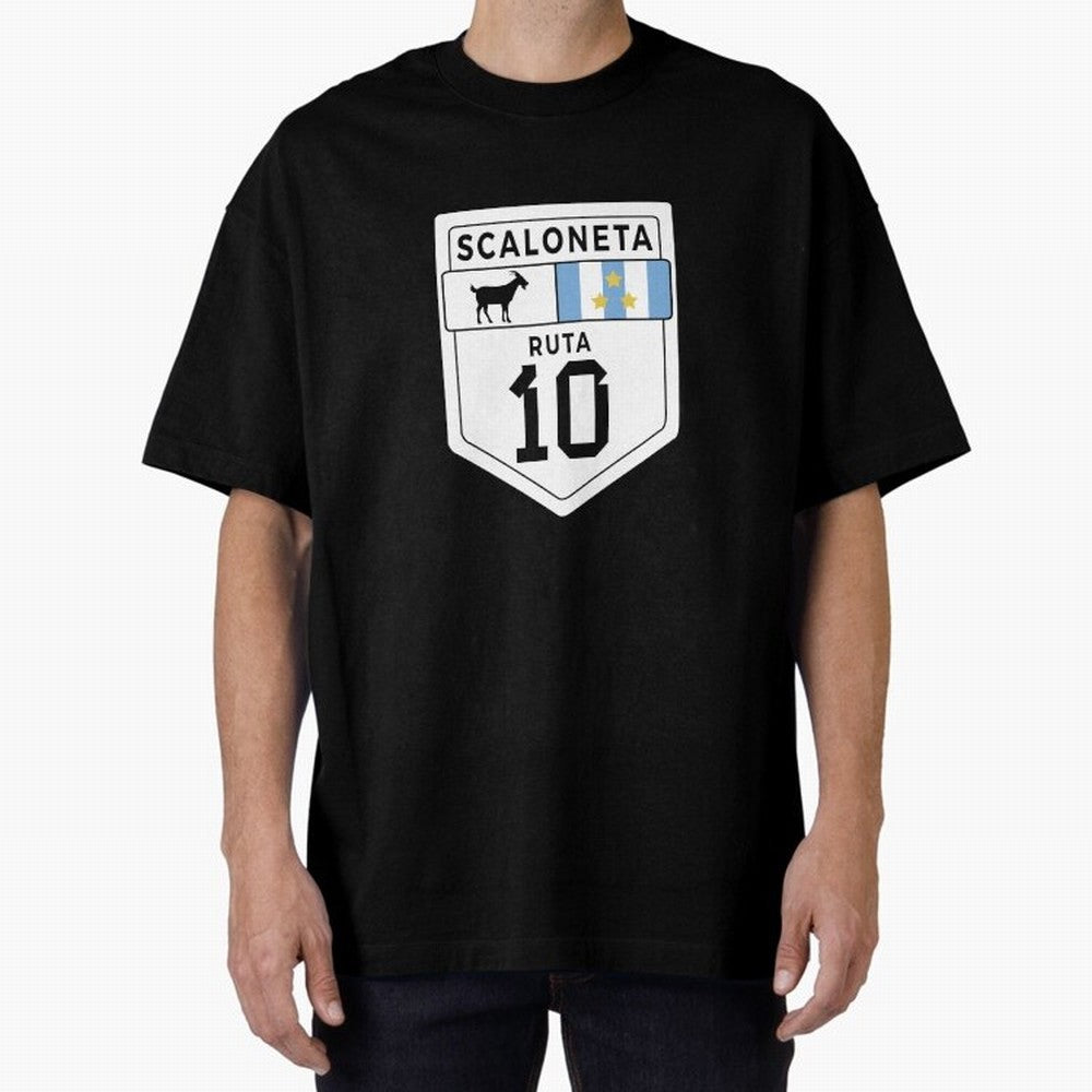 Scaloneta - Messi 10 - Goat Oversized T-Shirt Celebrate Rivalries and Pride in FIFA World Cup 2026 Group Stage for Fans of Messi and Brazil, Bringing Football Passion, Legendary Performances, Festival Vibes and Supporter Community; Ideal for Fans
