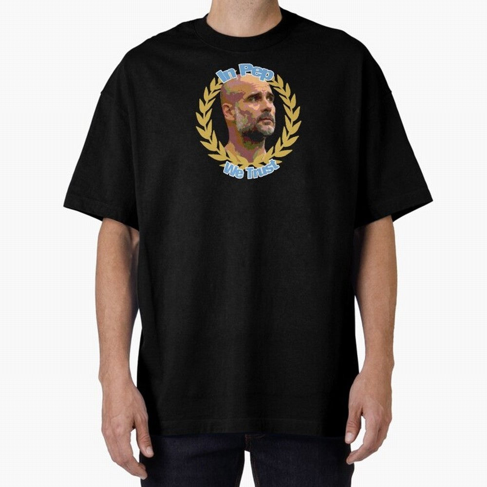 Manchester City - In Pep We Trust Classic T-Shirt Honor Football Greatness during FIFA World Cup 2026 for Fans of Messi, Neymar and Mbappe and Argentina, France and Brazil, Bringing Vintage Soccer Flavor, Modern Football Stars, National Flags and