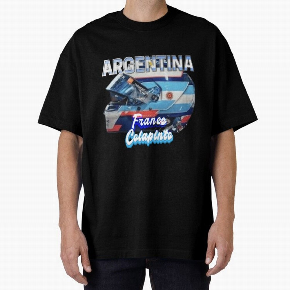 5306 Colapinto Helmet Argentina Oversized T-Shirt Celebrate Rivalries and Pride in FIFA World Cup 2026 USA Canada Mexico Connected to Mbappe and Neymar, Spain Energy, Stadium Chants, National Pride, Trophy Dreams and Unforgettable Football