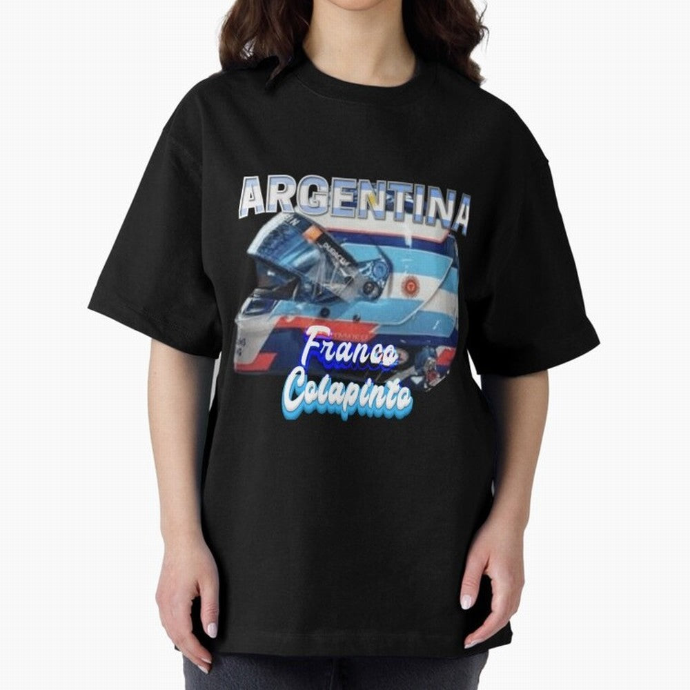 5306 Colapinto Helmet Argentina Oversized T-Shirt Celebrate Rivalries and Pride in FIFA World Cup 2026 USA Canada Mexico Connected to Mbappe and Neymar, Spain Energy, Stadium Chants, National Pride, Trophy Dreams and Unforgettable Football