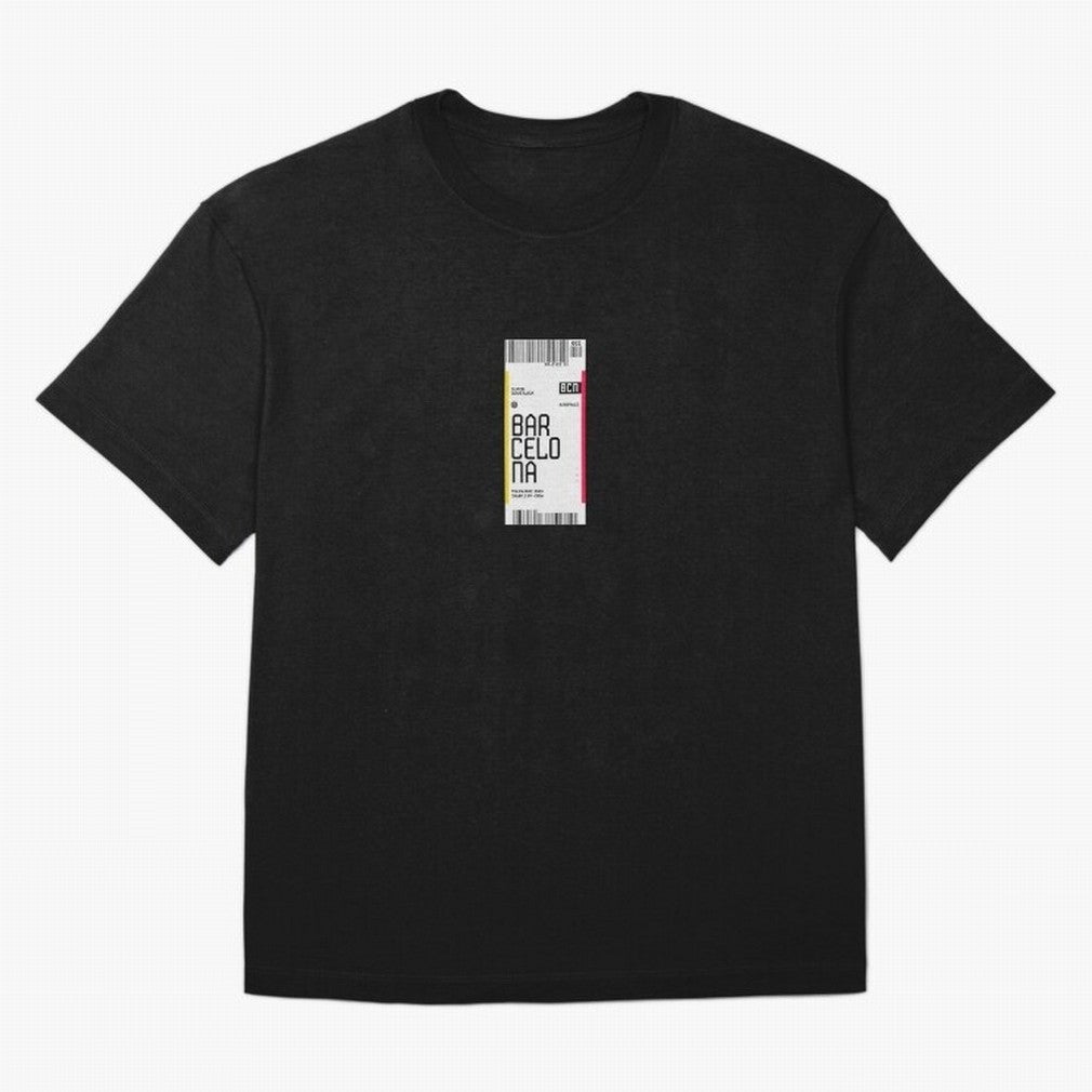 Barcelona Boarding Pass Sparin Travel Ticket Classic T-Shirt Stand Proud for FIFA World Cup 2026 USA Canada Mexico for Fans of Neymar, Haaland and Cristiano Ronaldo and Germany, Bringing Game Day Rituals, Football Legends, Country Pride and the