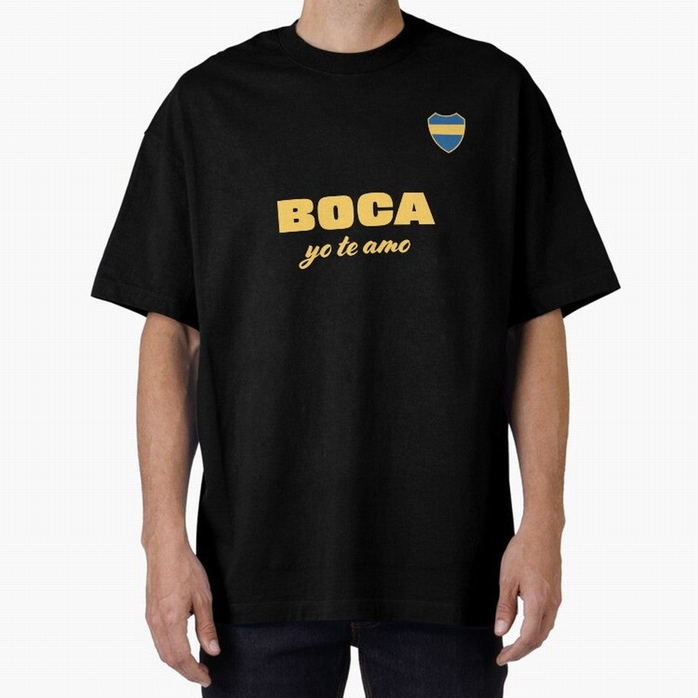 BOCA JUNIORS I LOVE YOU Fitted V-Neck T-Shirt Fuel Your Fan Pride for FIFA World Cup 2026 Spirit, Featuring Portugal, Haaland and Mbappe, Supporter Pride, Iconic Celebrations, Legendary Names and Global Match Day Energy; Made for Collectors Who