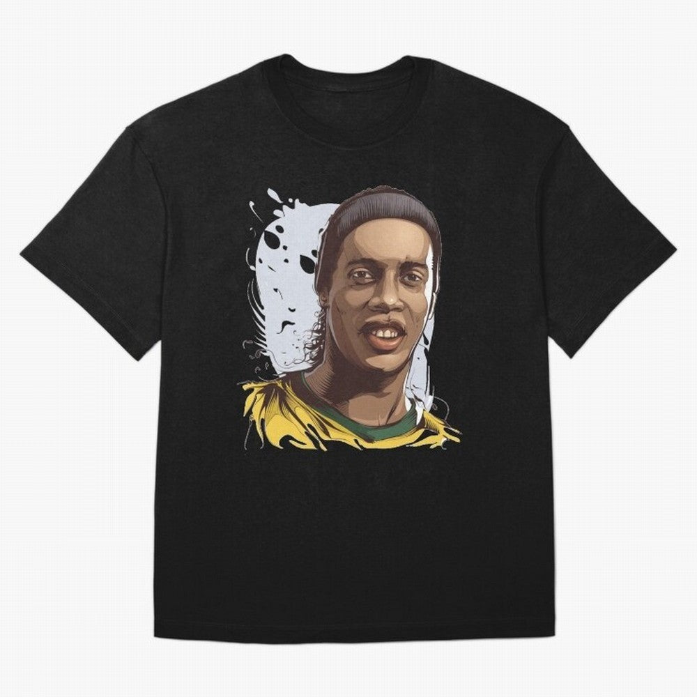 Illustration Ronaldinho Art Classic T-Shirt Bring a Champion Mindset to FIFA World Cup 2026 Built around Haaland, Germany Energy, Championship Spirit, Famous Goals, Roaring Crowds and International Football Unity; Created for Match Day Parties,