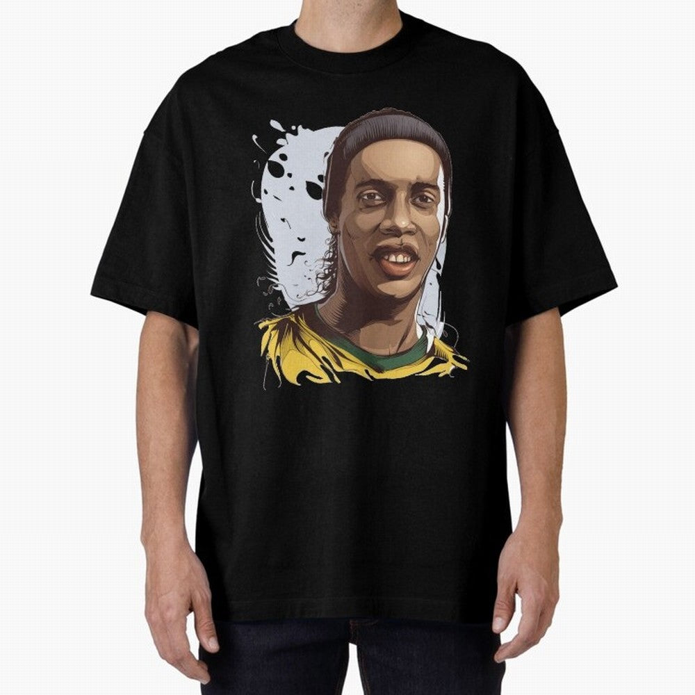 Illustration Ronaldinho Art Classic T-Shirt Bring a Champion Mindset to FIFA World Cup 2026 Built around Haaland, Germany Energy, Championship Spirit, Famous Goals, Roaring Crowds and International Football Unity; Created for Match Day Parties,