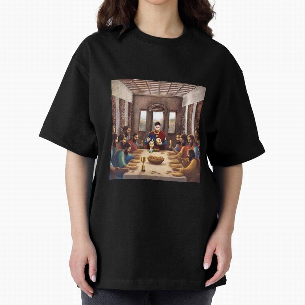 Messi The Last Supper Art Gift Limited Edition Oversized T-Shirt Capture FIFA World Cup 2026 for Fans of Messi, Neymar and Mbappe and Netherlands, Bringing Soccer Culture, Superstar Moments, National Team Dreams and Competitive Fire; Ideal for Fans