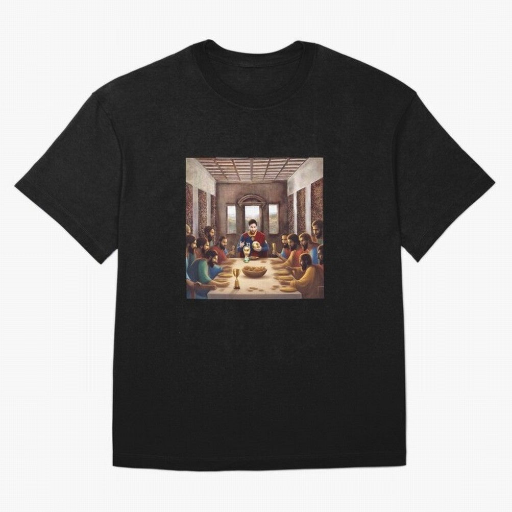 Messi The Last Supper Art Gift Limited Edition Oversized T-Shirt Capture FIFA World Cup 2026 for Fans of Messi, Neymar and Mbappe and Netherlands, Bringing Soccer Culture, Superstar Moments, National Team Dreams and Competitive Fire; Ideal for Fans