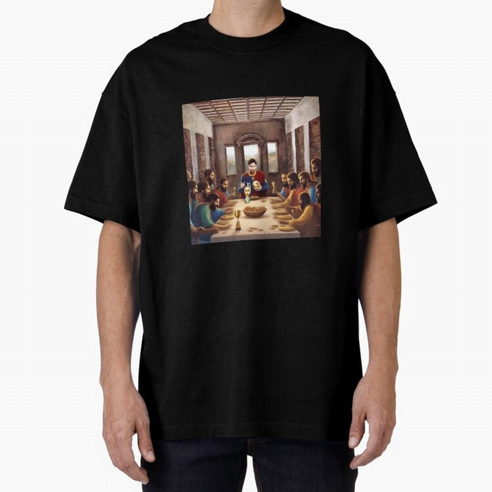 Messi The Last Supper Art Gift Limited Edition Oversized T-Shirt Capture FIFA World Cup 2026 for Fans of Messi, Neymar and Mbappe and Netherlands, Bringing Soccer Culture, Superstar Moments, National Team Dreams and Competitive Fire; Ideal for Fans