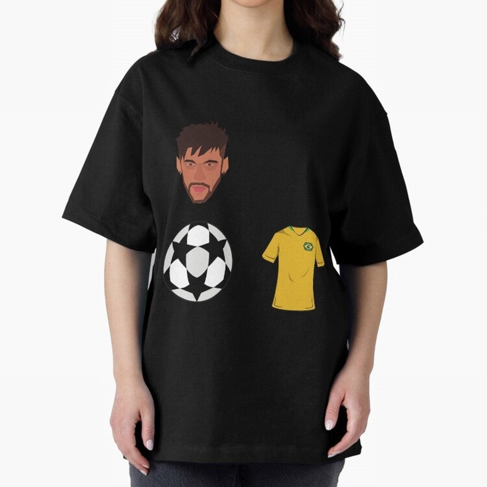 Neymar JR 10 - PSG X Brazil Oversized T-Shirt Relive Legendary Nights from the FIFA World Cup 2026 USA Canada Mexico Journey through Messi Highlights, Brazil Pride, Match Day Excitement, Supporter Culture, Golden Goals and Global Football Passion;