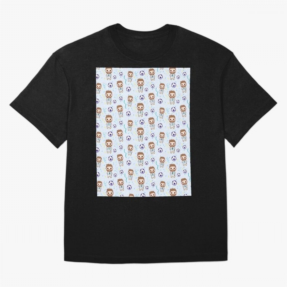 Football Player Pattern Graphic T-Shirt Enjoy Match Day Hype around FIFA World Cup 2026 USA Canada Mexico, Neymar, Argentina, France and Brazil, Champion Mindset, Group Stage Buzz, Knockout Tension and Passionate Fan Culture; Created for Match Day