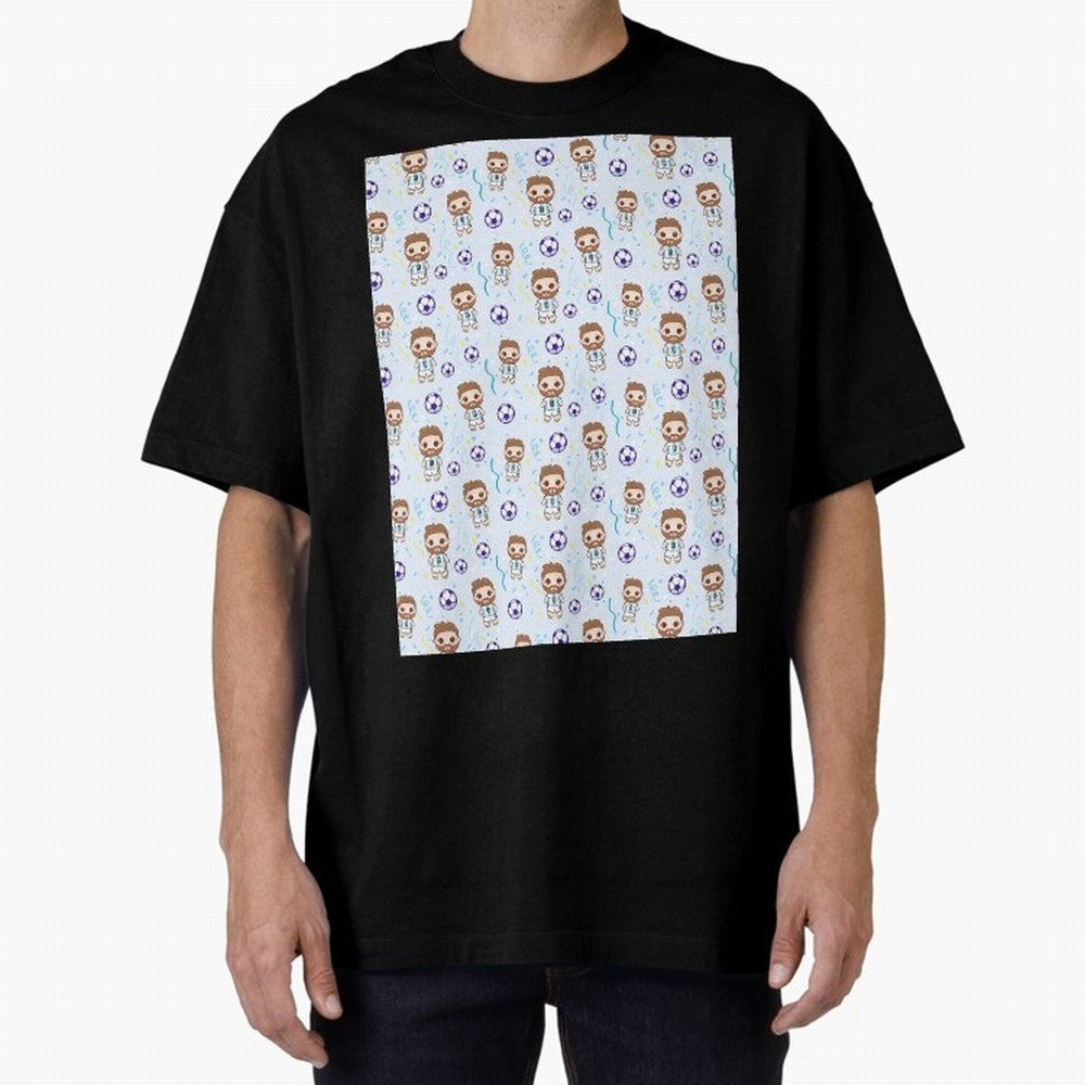 Football Player Pattern Graphic T-Shirt Enjoy Match Day Hype around FIFA World Cup 2026 USA Canada Mexico, Neymar, Argentina, France and Brazil, Champion Mindset, Group Stage Buzz, Knockout Tension and Passionate Fan Culture; Created for Match Day