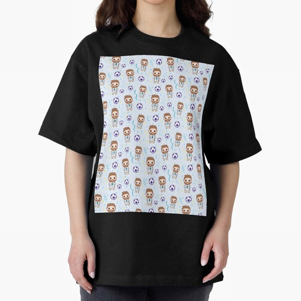 Football Player Pattern Graphic T-Shirt Enjoy Match Day Hype around FIFA World Cup 2026 USA Canada Mexico, Neymar, Argentina, France and Brazil, Champion Mindset, Group Stage Buzz, Knockout Tension and Passionate Fan Culture; Created for Match Day