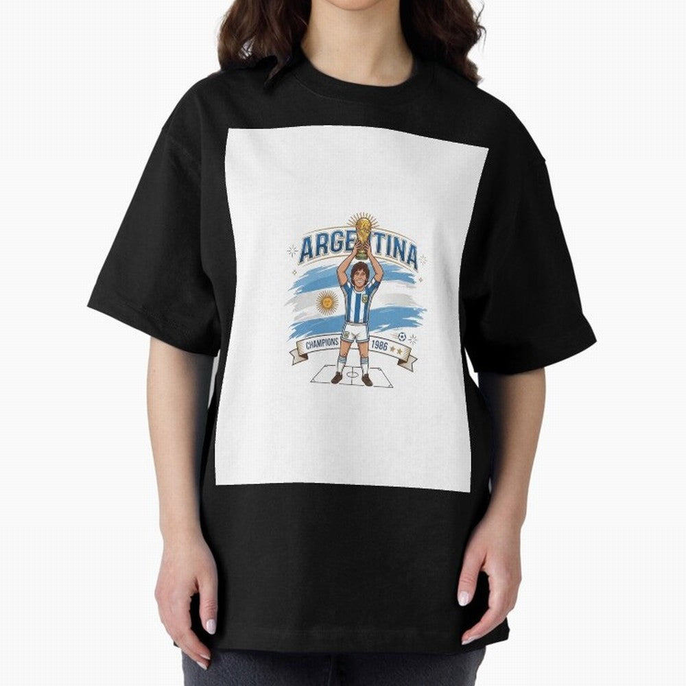Argentina Retro Champion - Classic 10 Legend Sun of May Graphic T-Shirt Stand with the FIFA World Cup 2026 USA Canada Mexico Journey through Neymar, Haaland and Cristiano Ronaldo Highlights, Spain and Netherlands Pride, Retro Football Energy,