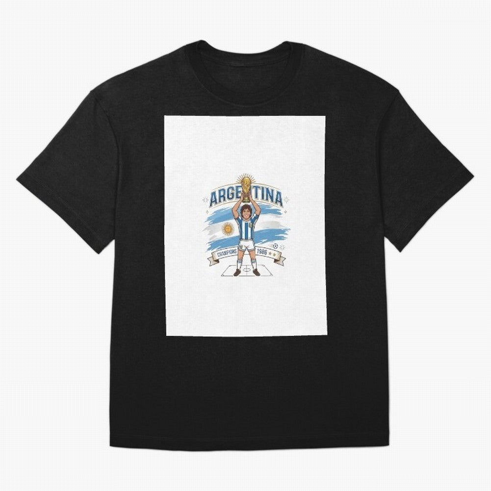 Argentina Retro Champion - Classic 10 Legend Sun of May Graphic T-Shirt Stand with the FIFA World Cup 2026 USA Canada Mexico Journey through Neymar, Haaland and Cristiano Ronaldo Highlights, Spain and Netherlands Pride, Retro Football Energy,