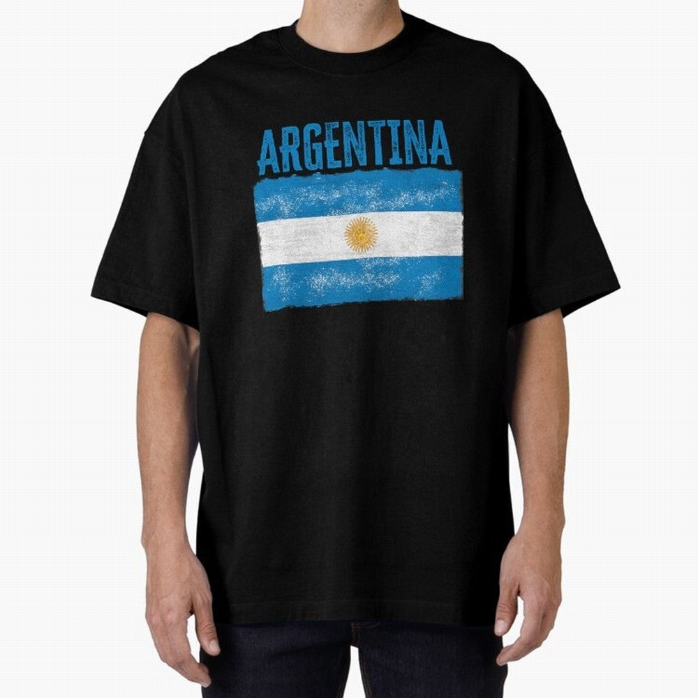 Argentina Oversized T-Shirt Honor the Football Icons of Match Day Hype around FIFA World Cup 2026 USA Canada Mexico, Messi and Cristiano Ronaldo, Argentina, Classic Soccer Heritage, Championship Pressure, Fan Loyalty and International Pride; Great