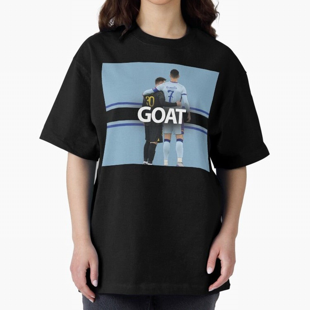 The Two Goats Messi & Ronaldo Premium T-Shirt Share the Excitement of Match Day Hype around FIFA World Cup 2026 USA Canada Mexico, Messi, Neymar and Mbappe, Spain and Netherlands, Sports Nostalgia, International Competition, Famous Players and