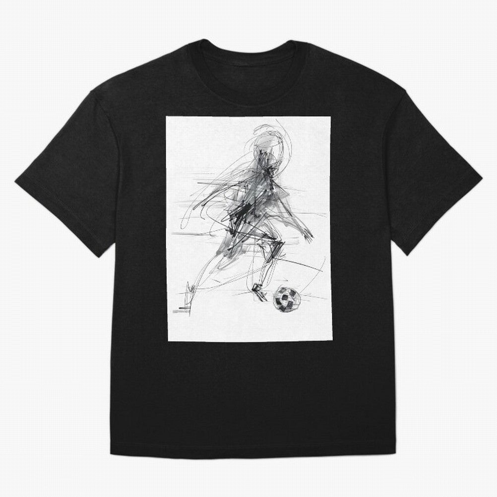 Abstract Soccer Player Sketch ¡ª Minimal Line Art Design Premium T-Shirt Carry the Dream of FIFA World Cup 2026 Group Stage Capturing Haaland and Mbappe, Argentina Energy, Champion Mindset, Group Stage Buzz, Knockout Tension and Passionate Fan